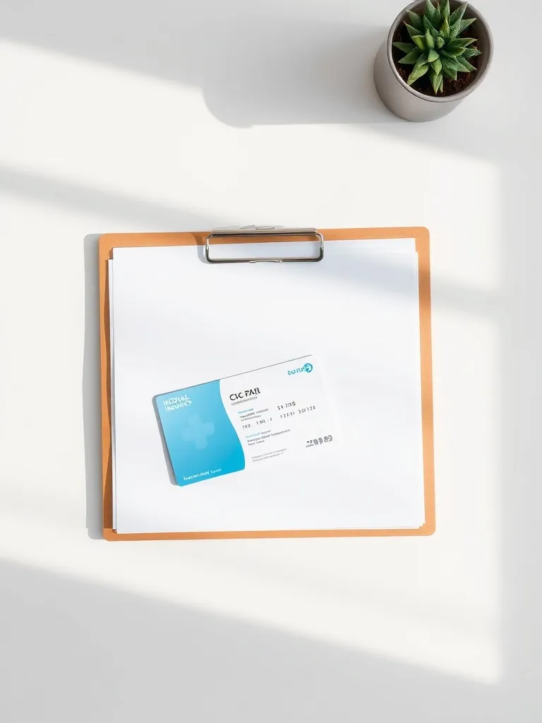 A minimalist professional image of a document folder and a m